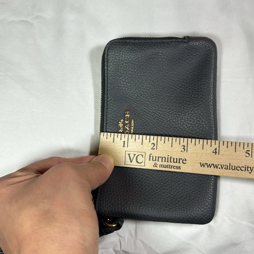 Coach Black Leather Wristlet Clutch